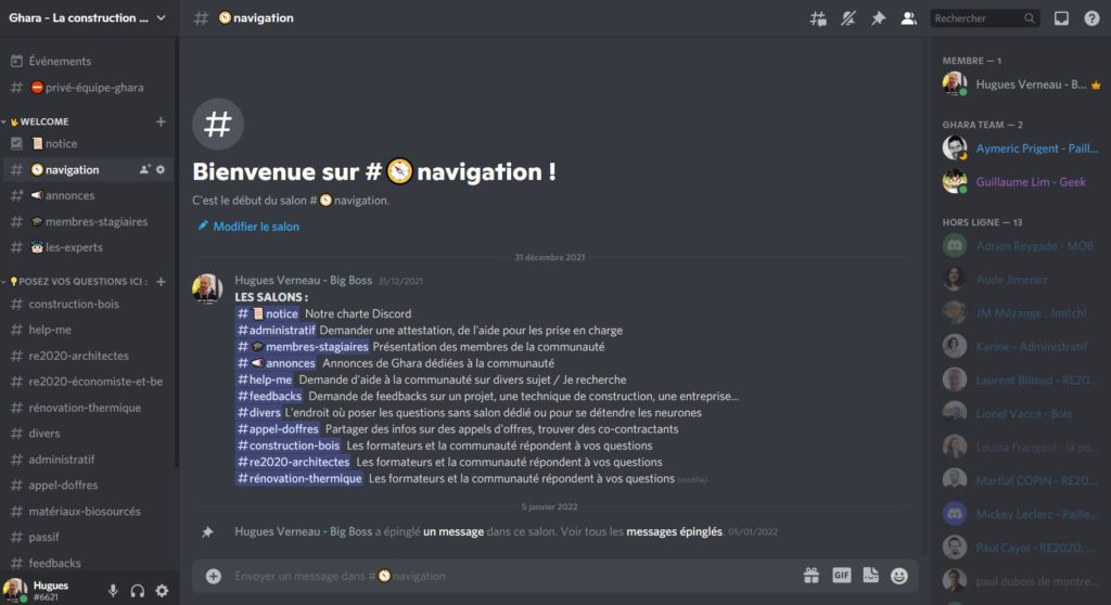 Salon de navigation de notre outil pour la communauté des ghara, on vous accompagne après la formation.